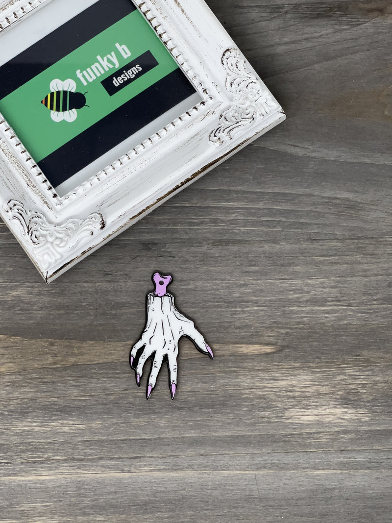 Pink and White Zombie Hand Acrylic Charm