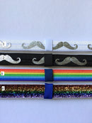 Mustache, Rainbow Interchangeable Headband