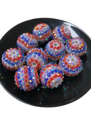 20mm Patriotic Stripes Rhinestone Beads (10 per pack)