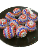 20mm Patriotic Stripes Rhinestone Beads (10 per pack)
