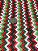 Watermelon Chevron Faux Leather Roll