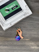 Fair Skin Hand Holding Planet Acrylic Charm