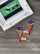 Fair Skin Hand Holding Ice Cream Acrylic Charm