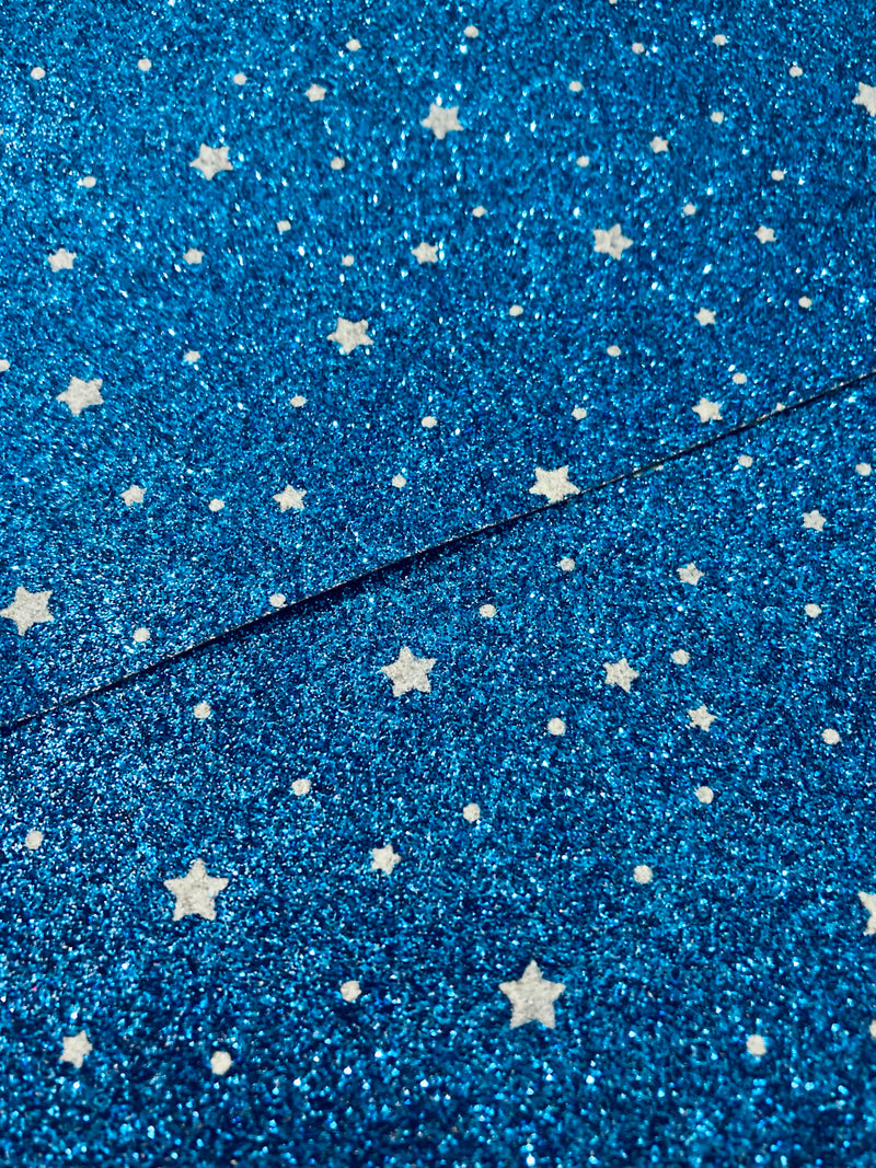 Blue Glow in the Dark Stars Fine Glitter Sheet