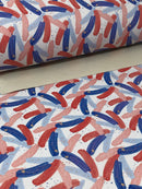 White Brush Strokes Faux Leather Sheet