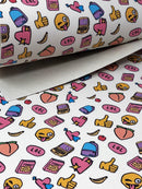 School Emoji Faux Leather Sheet