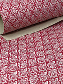 Pink Damask Faux Leather Sheet