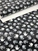 Black and White Hands Faux Leather Sheet
