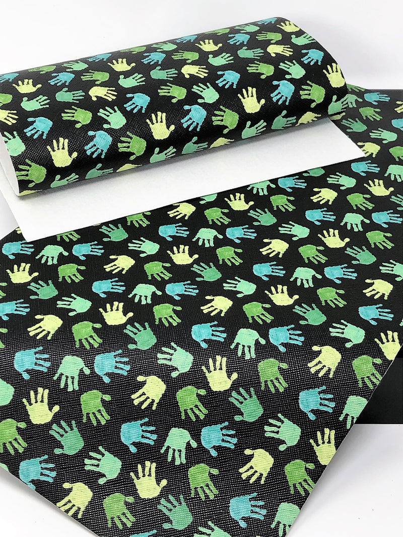 Green Hands Faux Leather Sheet