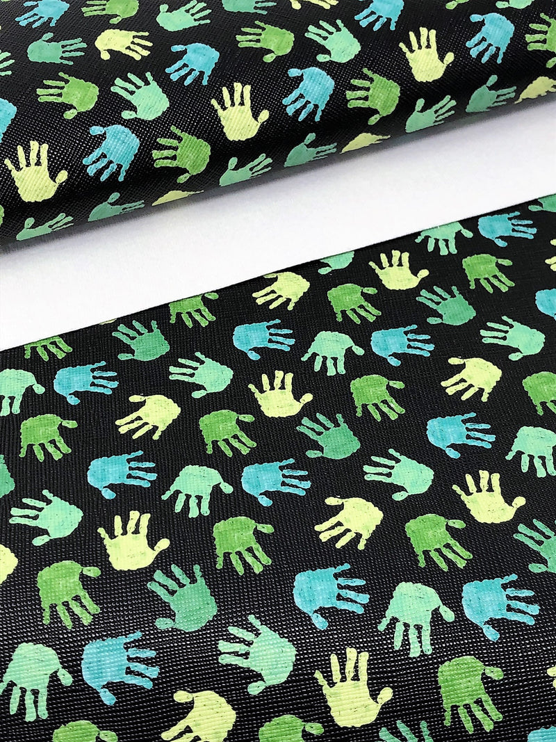 Green Hands Faux Leather Sheet