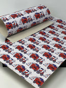 Patriotic Parade Faux Leather Sheet