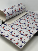 Patriotic Heart Garland Faux Leather Sheet