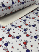 Patriotic Heart Garland Faux Leather Sheet