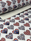 Patriotic Hearts Faux Leather Sheet