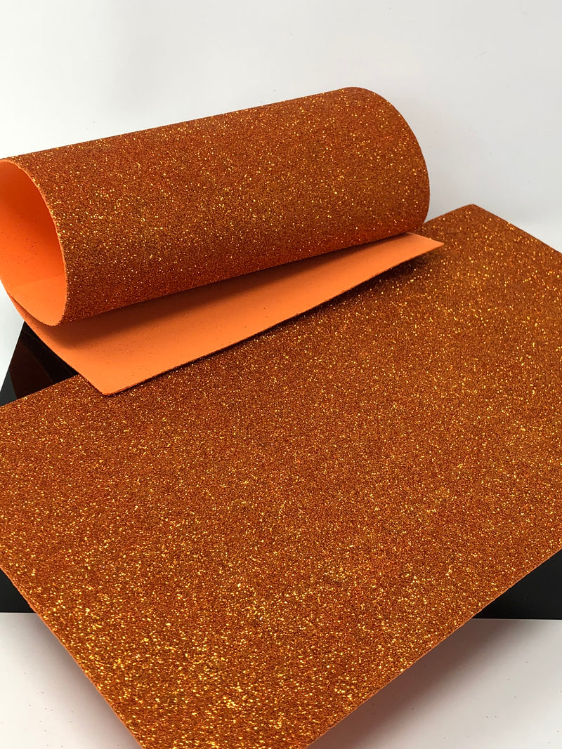 Dark Orange Glitter Foam Sheet