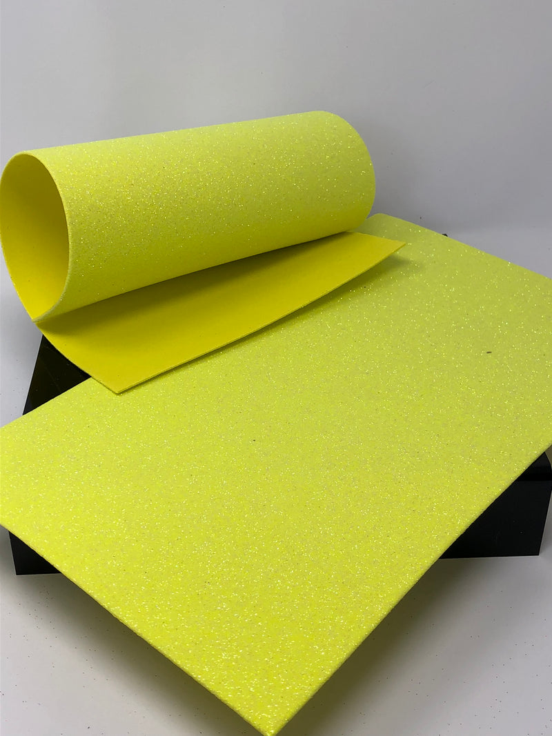 Bright Yellow Glitter Foam Sheet