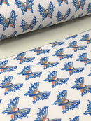 Orange and Blue Awareness Butterfly Faux Leather Sheet