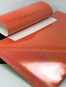 Orange Laser Dot Faux Leather Sheet