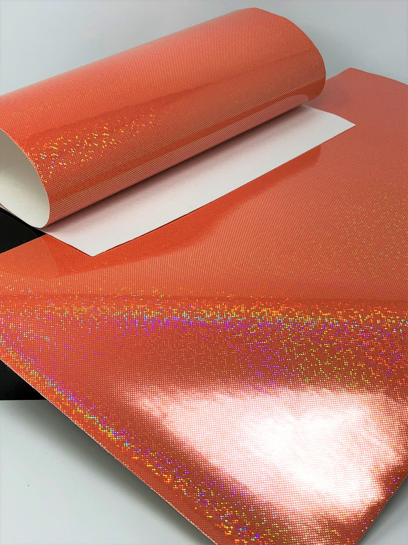 Orange Laser Dot Faux Leather Sheet
