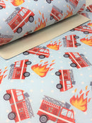 Fire Truck Faux Leather Sheet