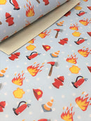 Fire Fighter Tools Faux Leather Sheet