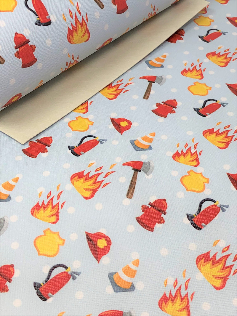 Fire Fighter Tools Faux Leather Sheet