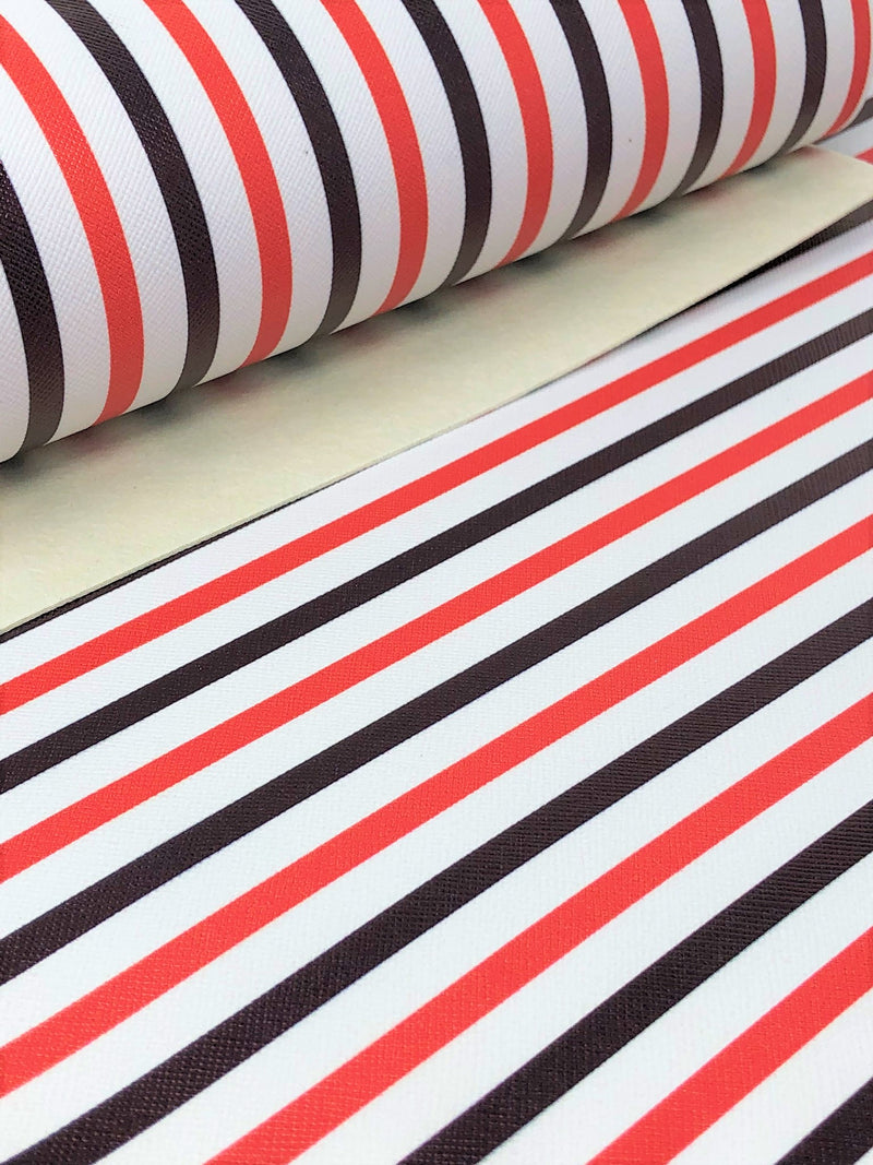 Fire Fighter Stripes Faux Leather Sheet