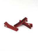 Glitter and Velvet Lined Alligator Clips - Pack of 3