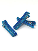 Glitter and Velvet Lined Alligator Clips - Pack of 3