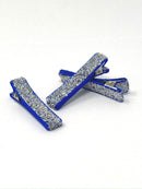 Glitter and Velvet Lined Alligator Clips - Pack of 3