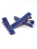 Glitter and Velvet Lined Alligator Clips - Pack of 3