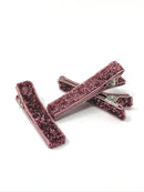 Glitter and Velvet Lined Alligator Clips - Pack of 3