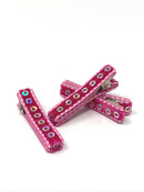Glitter and Velvet Lined Alligator Clips - Pack of 3