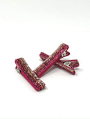 Glitter and Velvet Lined Alligator Clips - Pack of 3