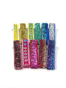 Glitter and Velvet Lined Alligator Clips - Pack of 3