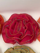 3" Metallic Edged Ruffle Flower