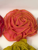 3" Metallic Edged Ruffle Flower
