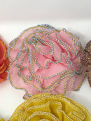 3" Metallic Edged Ruffle Flower