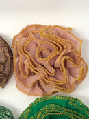 3" Metallic Edged Ruffle Flower