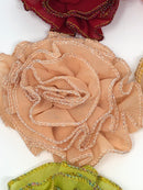3" Metallic Edged Ruffle Flower