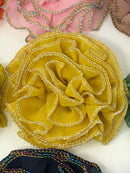 3" Metallic Edged Ruffle Flower