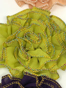 3" Metallic Edged Ruffle Flower