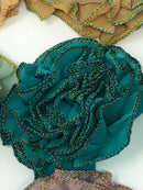 3" Metallic Edged Ruffle Flower