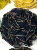 3" Metallic Edged Ruffle Flower