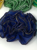 3" Metallic Edged Ruffle Flower