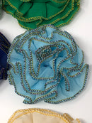 3" Metallic Edged Ruffle Flower