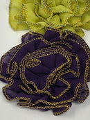 3" Metallic Edged Ruffle Flower