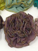 3" Metallic Edged Ruffle Flower