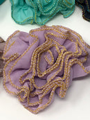 3" Metallic Edged Ruffle Flower