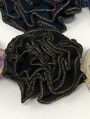 3" Metallic Edged Ruffle Flower